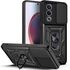 Husa pentru  Oppo A80 Ring Armor Kickstand Tough Rugged Cover cu protectie camera, negru
