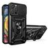 Husa pentru  iPhone 16 Pro Max Ring Armor Kickstand Tough Rugged Cover cu protectie camera, albastru