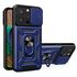 Husa pentru  iPhone 16 Pro Ring Armor Kickstand Tough Rugged Cover cu protectie camera, albastru