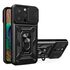 Husa pentru  iPhone 16 Pro Ring Armor Kickstand Tough Rugged Cover cu protectie camera, albastru