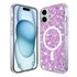 Husa pentru  iPhone 16 MagSafe cu sclipici Liquid Crystal Glitter, roz