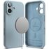 Husa premium pentru  iPhone 16 Silicone Magnetic compatibila MagSafe captusita cu microfibra - negru