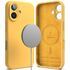 Husa premium pentru  iPhone 16 Plus Silicone Magnetic compatibila MagSafe captusita cu microfibra - negru