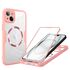 Pachet 360: Husa cu folie integrata pentru  iPhone 15 cu MagSafe Cover360 fata / spate - albastru