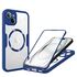 Pachet 360: Husa cu folie integrata pentru  iPhone 15 cu MagSafe Cover360 fata / spate - albastru