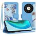 Husa tip carte pentru  Honor Magic 6 Lite, functie stand si port carduri, roz