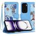 Husa tip carte pentru  Oppo Reno 12, functie stand si port carduri, albastru