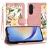 Husa tip carte pentru  Samsung Galaxy A34 5G, functie stand si port carduri, roz