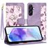 Husa tip carte pentru  Samsung Galaxy A55, functie stand si port carduri, roz