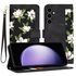 Husa tip carte pentru  Samsung Galaxy S23 FE, functie stand si port carduri, mov