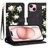 Husa tip carte pentru  iPhone 15, functie stand si port carduri, roz