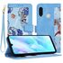 Husa tip carte pentru Huawei P30 Lite, functie stand si port carduri, albastru