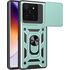 Husa pentru  Xiaomi 14T Ring Armor Kickstand Tough Rugged Cover cu protectie camera, albastru