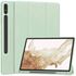 Husa pentru Samsung Galaxy Tab S7 Plus, S7 FE  Soft Shell cu functie wake-up/sleep si compartiment pentru stylus, tip stand - albastru deschis
