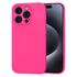 Husa pentru  iPhone 15 Pro Liquid Silicone cu MagSafe, subțire, captusita cu microfibra, anti amprentă, protectie cameră foto, fucsia
