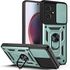 Husa pentru  Motorola Moto G55 Ring Armor Kickstand Tough Rugged Cover cu protectie camera, verde