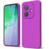 Husa pentru  Oppo A40 Liquid Silicone, subțire, captusita cu microfibra, anti amprentă, protectie cameră foto, albastru