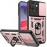 Husa pentru  Motorola Edge 50 Neo Ring Armor Kickstand Tough Rugged Cover cu protectie camera, negru