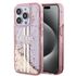 Husa pentru  iPhone 15 Pro Guess - Liquid Glitter - roz
