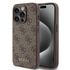 Husa pentru  iPhone 15 Pro Guess - Hardcase 4G Series - maro inchis