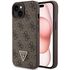 Husa pentru  iPhone 15 Guess - Leather 4G Triangle Strass - albastru