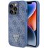 Husa pentru  iPhone 15 Pro Guess - Leather 4G Triangle Strass - roz