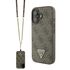 Husa pentru  iPhone 16 Guess - Leather Metal Logo Strass Crossbody - roz