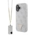 Husa pentru  iPhone 16 Guess - Leather Metal Logo Strass Crossbody - roz