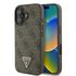 Husa pentru  iPhone 16 Plus Guess - Leather 4G Triangle Strass - negru