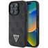 Husa pentru  iPhone 16 Pro Guess - Leather 4G Triangle Strass - negru