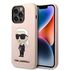 Husa pentru  iPhone 14 Pro  Karl Lagerfeld - Silicone MagSafe - roz deschis