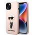 Husa pentru  iPhone 15 Karl Lagerfeld - Silicone MagSafe - roz