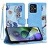 Husa tip carte pentru  Motorola Moto G55, functie stand si port carduri, mov