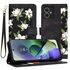 Husa tip carte pentru  Motorola Moto G55, functie stand si port carduri, mov