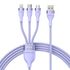 Cablu de date si incarcare 3 in 1 Baseus - Data Cable Flash Series 2 USB 3.0 la USB Type-C, Lightning, Micro-USB Fast Charging 66W, 1.2 m - negru
