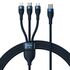 Cablu de date si incarcare 3 in 1 Baseus - Data Cable Flash Series 2 USB Type-C la USB Type-C, Lightning, Micro-USB Fast Charging 100W, 1.5 m - mov