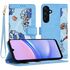 Husa tip carte pentru  Samsung Galaxy A16, functie stand si port carduri, roz